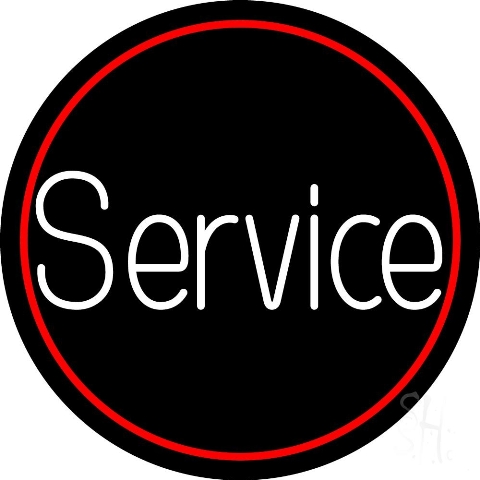 Sign Store N105-5064-clear 26 x 1 x 26 in. Service Neon Sign - Red And White
