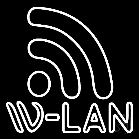 Sign Store N105-5087-clear 24 x 1 x 24 in. W Lan Neon Sign - White