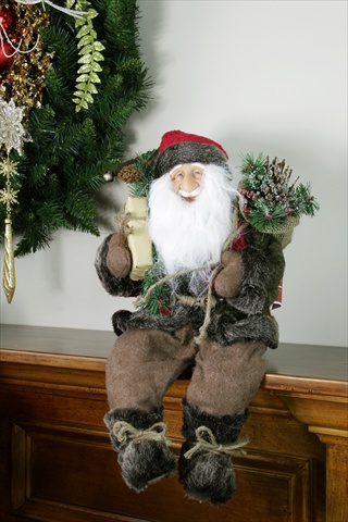 16 in. Sitting Country Santa Claus