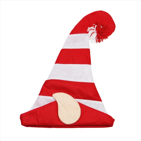 17 in. Red & White Felt Elf Hat With Tassel