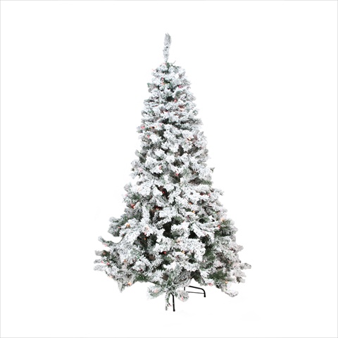 4.5 ft. x 29 in. Flocked Tree- 270 Tips- 250 Multi Lights