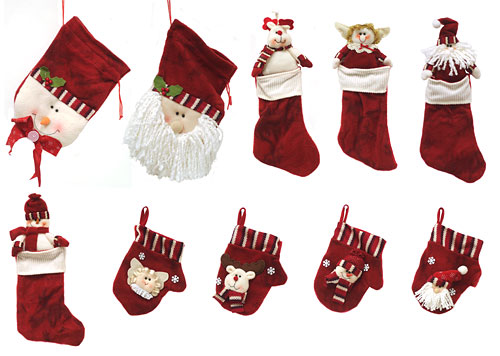 Red Classics Christmas Stocking And Novelty Gift Bag Set- 10-Piece