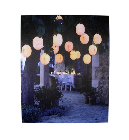 Picture of NorthLight 12 in. 8 LED Lighted Garden Party Canvas Wall Hanging