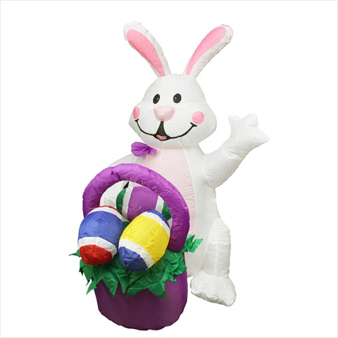 Picture of NorthLight 4 ft. Inflatable Lighted Eater Bunny With Basket Yard Art Decoration