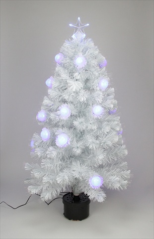 4 ft. Iridescent Fiber Optic Tree 130 Tips 24 Decorations