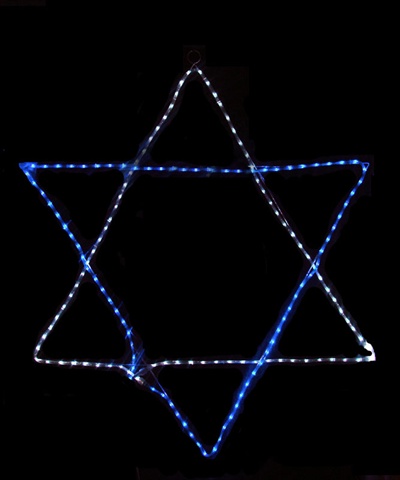 Picture of NorthLight 6 ft. Huge Blue And White LED Rope Light Star Of David Hanging Hanukkah Decoration