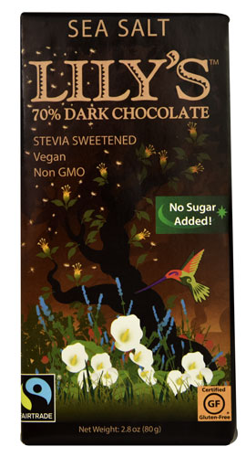 Picture of Lilys Sweets 2.8 Ounce 70 Percent Dark Chocolare Sea Salt Bar