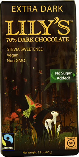 Picture of Lilys Sweets 2.8 Ounce 70 Percent Dark Chocolare Extra Dark Bar