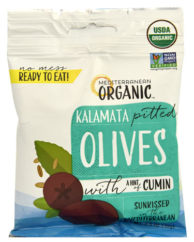 Picture of Mediterranean Organic 2.5 Ounce Organic Green Pitted Olives With Cumin