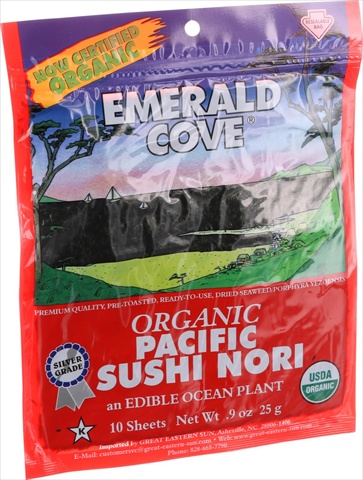 Picture of Emerald Cove Organic Pacific Sushi Nori - Toasted - 10 Sheets