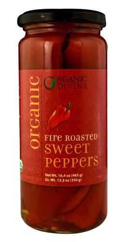 Picture of Divina 12.3 Ounce Organic Fire Roasted- Red Sweet Peppers