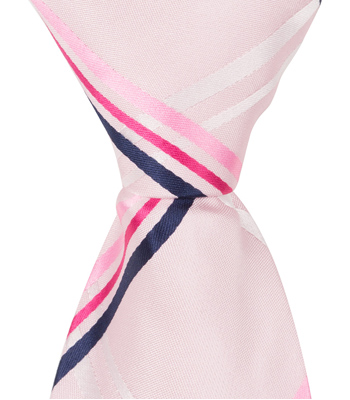 5491 XP33 - 9.5 in. Zipper Necktie - Pink with Pink & Navy Stripes- 6 to 18 Month -  Matching Tie Guy