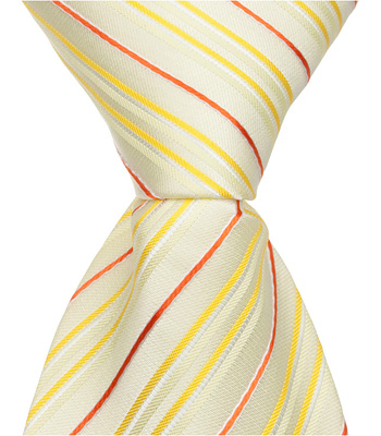 Y2 - 6 in. Newborn Zipper Necktie - Yellow With Stripes
