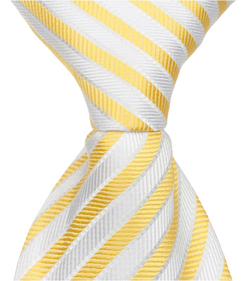 2737 Y3 - 9.5 in. Zipper Necktie - Yellow With White Stripes- 6 to 18 Month -  Matching Tie Guy