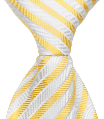 Y3 - 6 in. Newborn Zipper Necktie - Yellow With White Stripes