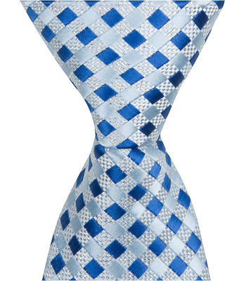 B21 - 11 in. Zipper Necktie - Blue With Light Blue & Silver- 24 Month to 4T