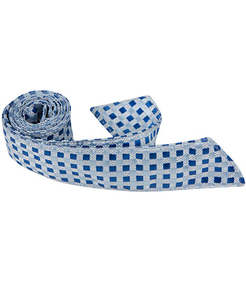 B21 HT - 42 in. Child Matching Hair Tie - Blue With Light Blue & Silver
