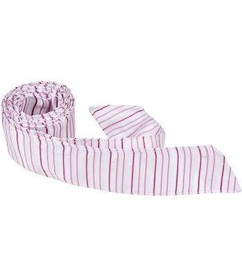 P2 HT - 42 in. Child Matching Hair Tie - White With Pink Stripes