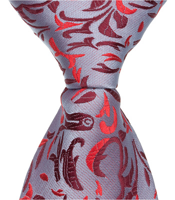 R3 - 6 in. Newborn Zipper Necktie - Red Decorative Design