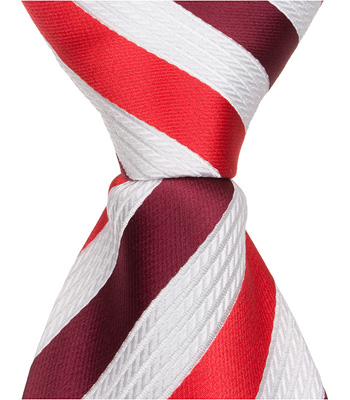 R8 - 6 in. Newborn Zipper Necktie - Red With White Stripes