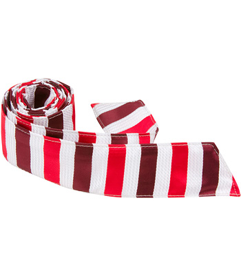 R8 HT - 42 in. Child Matching Hair Tie - Red With White Stripes