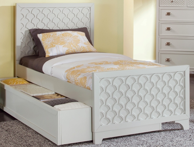 My Home Furnishings Amanda Collection 3/Twin Trundle Unit (Works with Twin Or Full Bed), Bright White