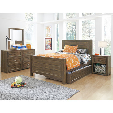 Picture of My Home Furnishings Logan- Driftwood 1301-311 3 By 3 Headboard