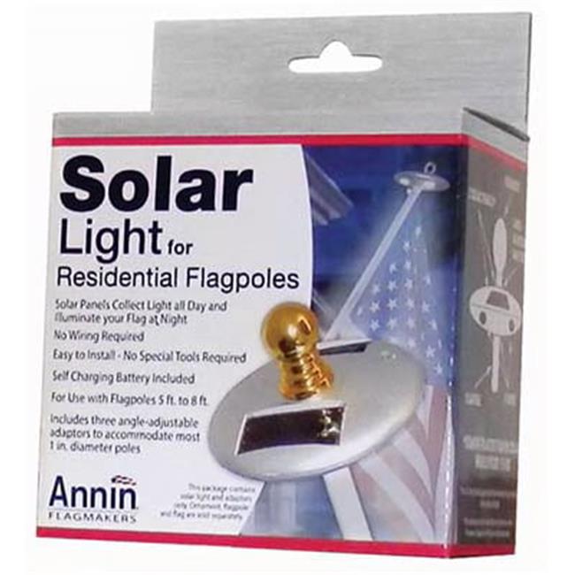 Annin Flagmakers 752250 6 Lumen Residential Flag Pole Mini Solar Light- Silver