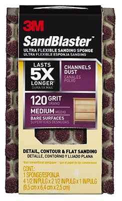 Picture of 3M 20908-120-UFS 4.5 x 2.5 x 1 in. Sandblaster Medium Ultra Flexible Sanding Sponge&#44; 120 Grit