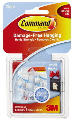 Picture of 3M 17092CLR-VP Command Small Hooks Value Pack- Clear- 6 Pack