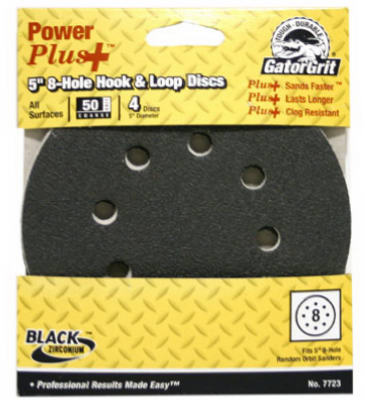 7723 5 in. Dia 50 Grit Hook & Loop Sanding Discs- 4 Pack