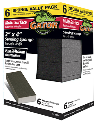 4204 Extra Fine & Fine Sanding Sponge- 6 Pack