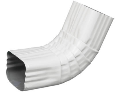 33064 2 x 3 in. White Galvanized Steel Gutter Front Elbow, Style A