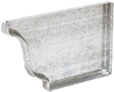15206 4 in. Mill Finish Galvanized Steel Right End Cap -  Amerimax Home Products, 214932