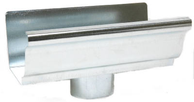 15010 Mill Finish Galvanized Steel End Piece With Drop - 4 in
