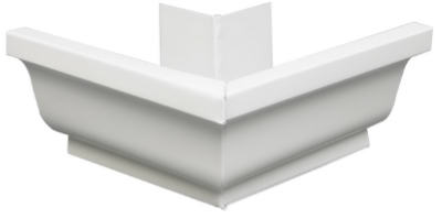 33202 5 in. White Galvanized Steel Gutter Outside Mitre