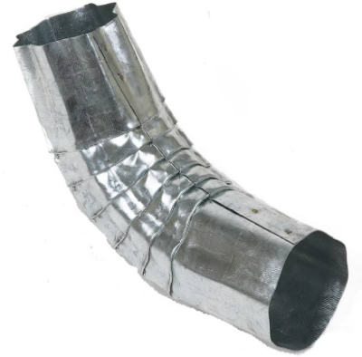 410651 3 in. Round Mill Finish Corrugated Gutter Downspout Elbow