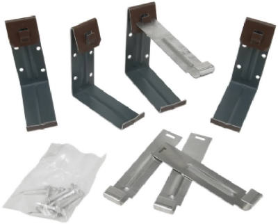 1902019 4 Pack Gutter Fascia Bracket With Nails, Brown Galvanized Steel - 4 in