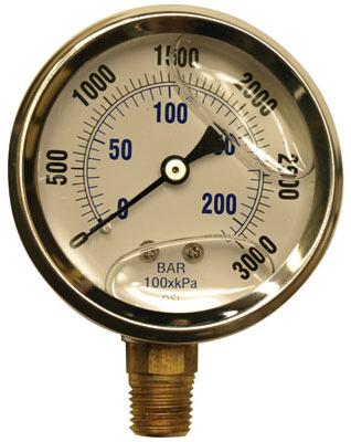 Picture of Apache 99019109 2.5 in. Stainless Steel&#44; Glycerin Pressure Gauge