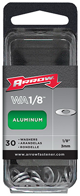 Picture of Arrow Fastener WA1-8 30 Count .12 in. Aluminum Washers