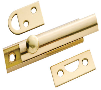 1849 3 in. Brass Surface Bolt