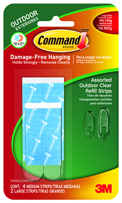 Picture of 3M 17615CLRAW-ES Command Outdoor Medium & Large Strip Refills - 6 Pack