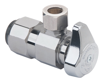 Picture of Brass Craft G2PS19X CD .50 in. Push Connect x .37 in. OD Compression- Angled G2 Valve