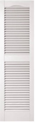 Picture of Builders Edge 010140052001 15 x 52 in. White Vinyl Louvered Shutter Pair