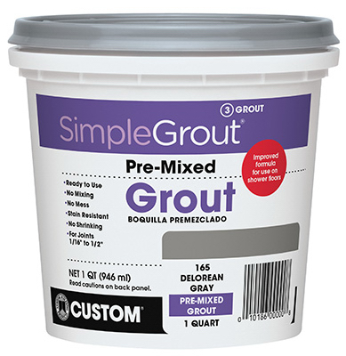 Picture of Building Products PMG165QT Quart Pre-Mixed Grout- Delorean Gray