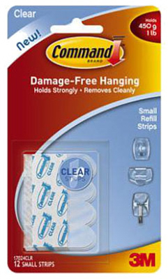 Picture of 3M 17024CLR Command Clear Small Refill Strips- Pack -12
