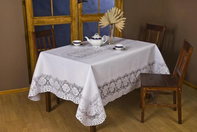 Picture of Tapestry Trading 652W65 65 in. European Lace Table Cloth- White