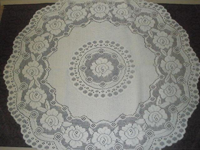 Picture of Tapestry Trading 652I36 36 in. European Lace Table Topper- Ivory