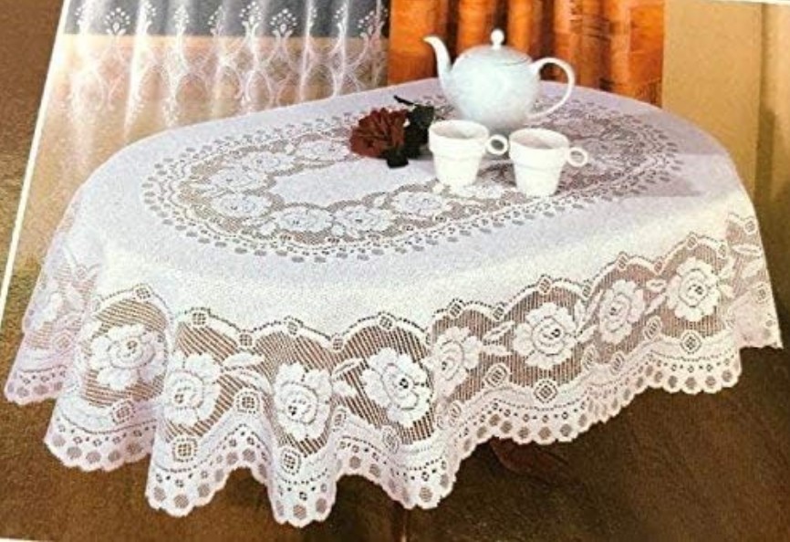 Picture of Tapestry Trading 652I68100 60 x 100 in. European Lace Table Cloth- Ivory