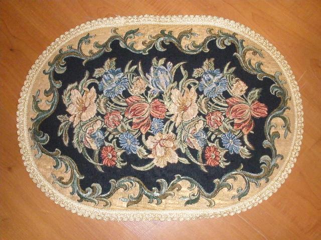 Picture of Tapestry Trading DH1014 10 x 14 in. Begium Doily Dhalia&#44; Navy Blue
